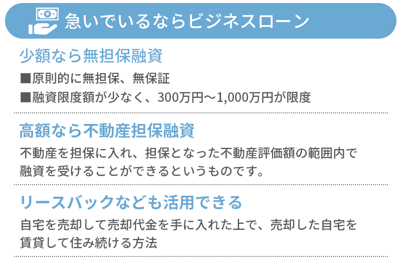 急いでいるならビジネスローンで資金調達