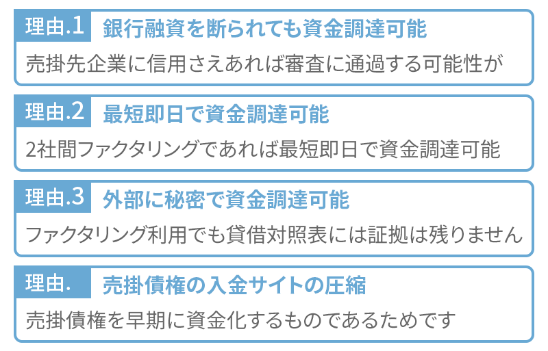 経営者がファクタリングを選ぶ理由