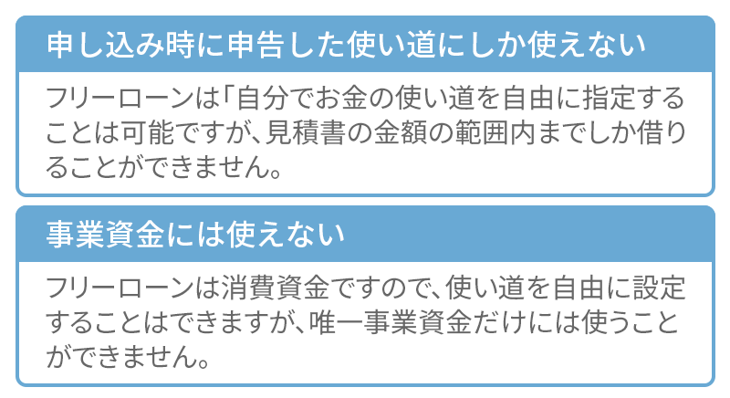 フリーローンの使い道の注意点