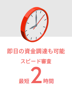 即日の資金調達も可能